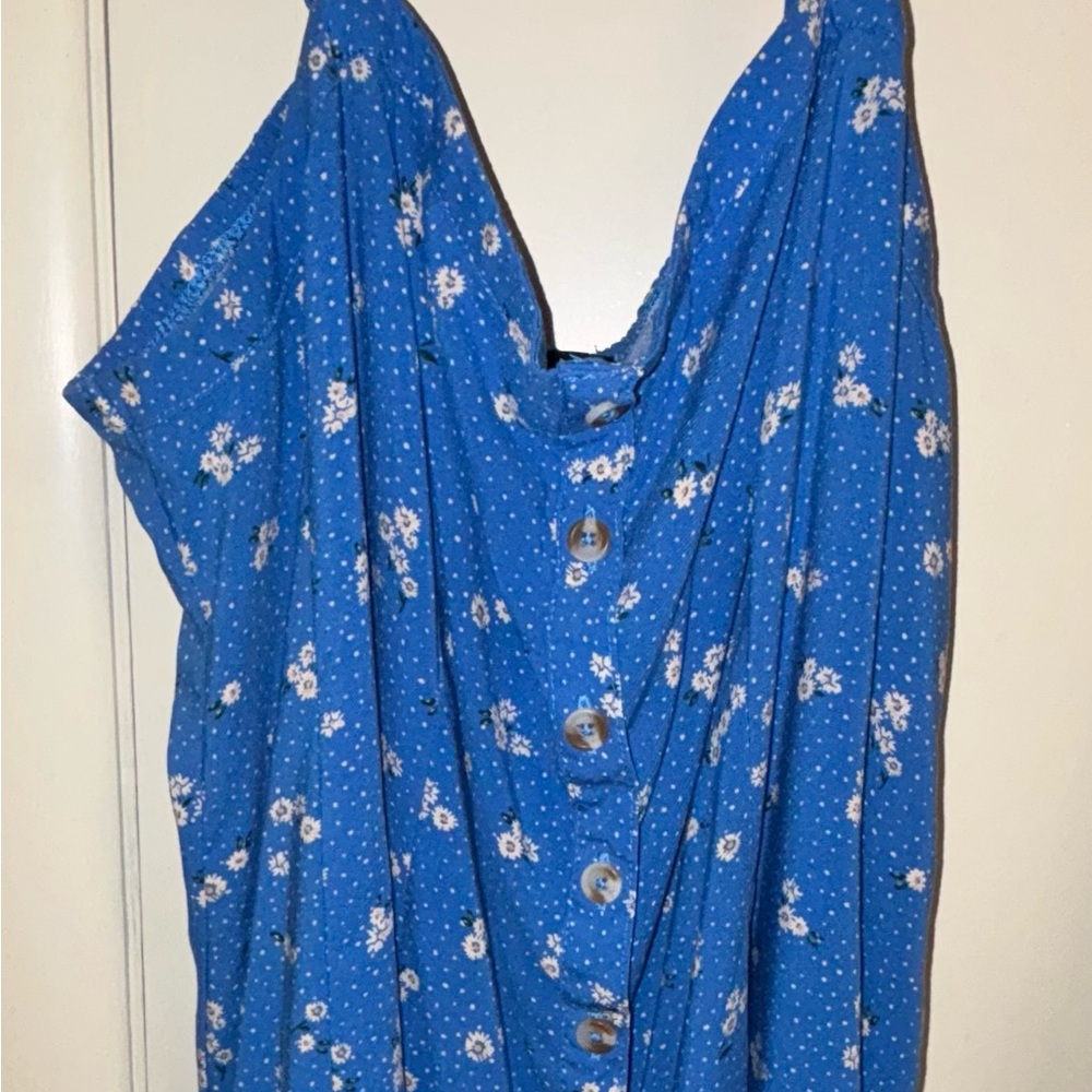 Torrid Blue Floral Print Blouse